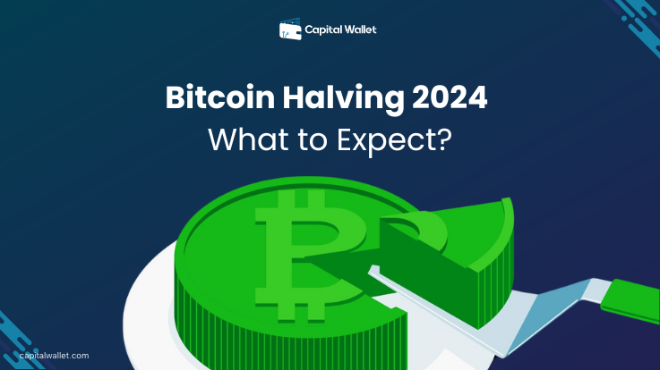 A digital illustration representing the Bitcoin symbol split in half, symbolizing the concept of Bitcoin Halving 2024 in the cryptocurrency market.